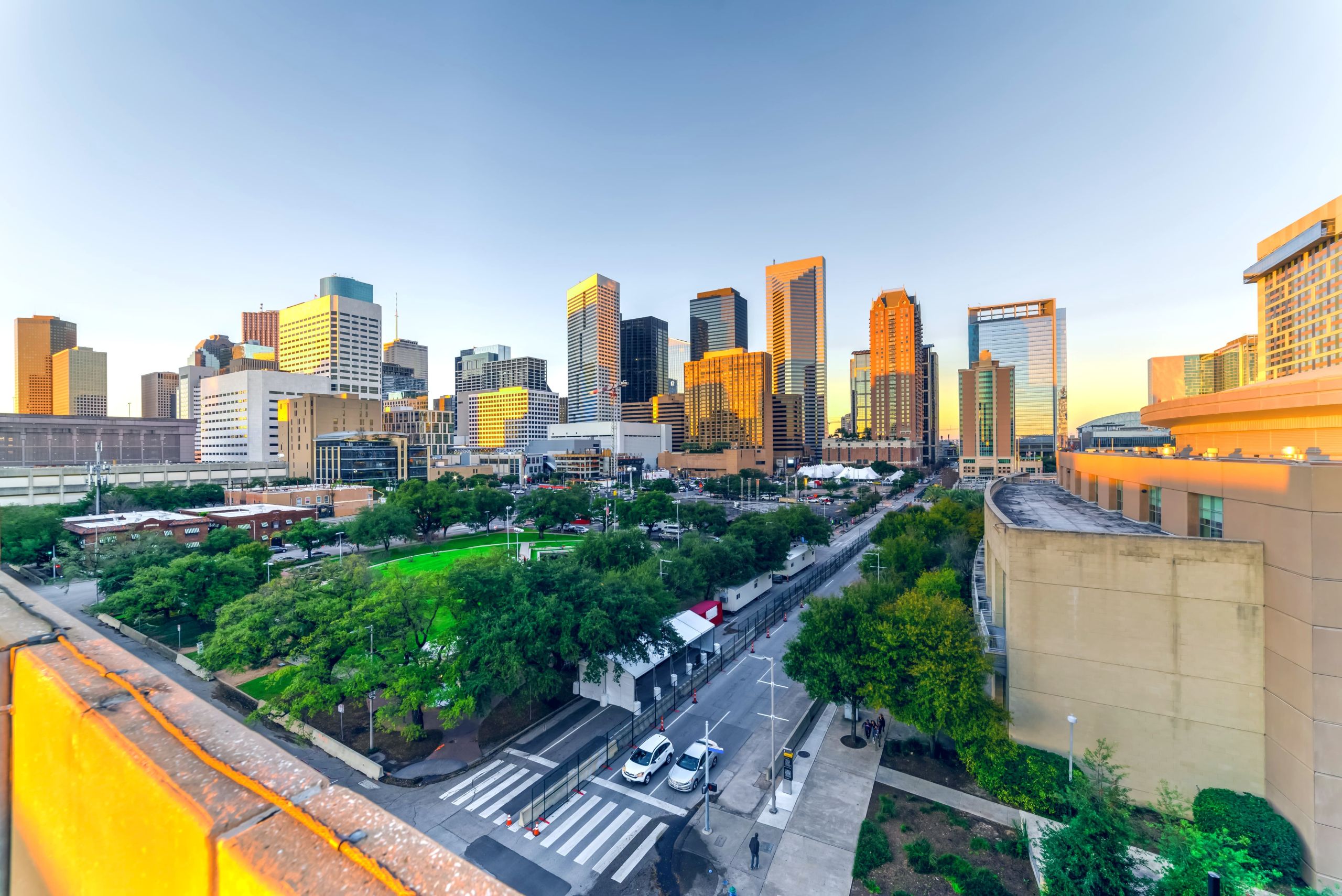 Houston skyline representing local IRS tax relief services