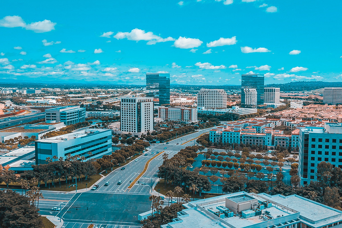 Irvine skyline representing local IRS tax relief services